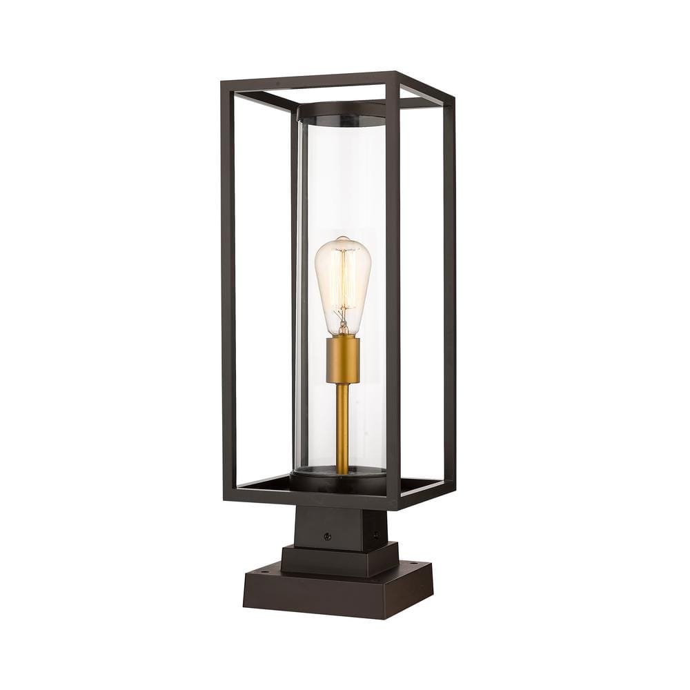 Dunbroch 23 In. 1-Light Bronze Brass Aluminum Hardwired Outdoor Weather ...