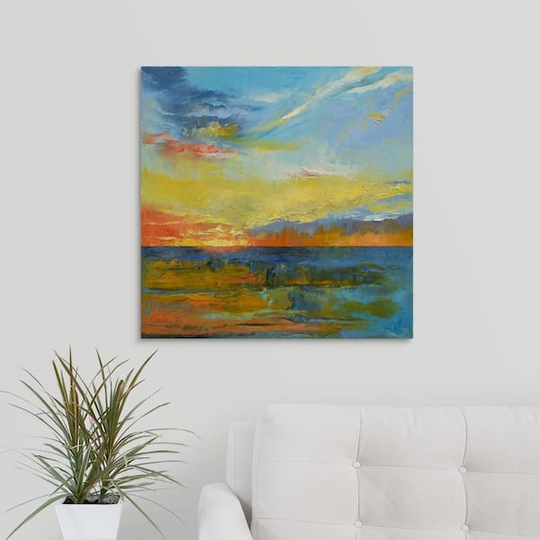 Sunset Painting, Acrylic Paintings for Living Room, Abstract