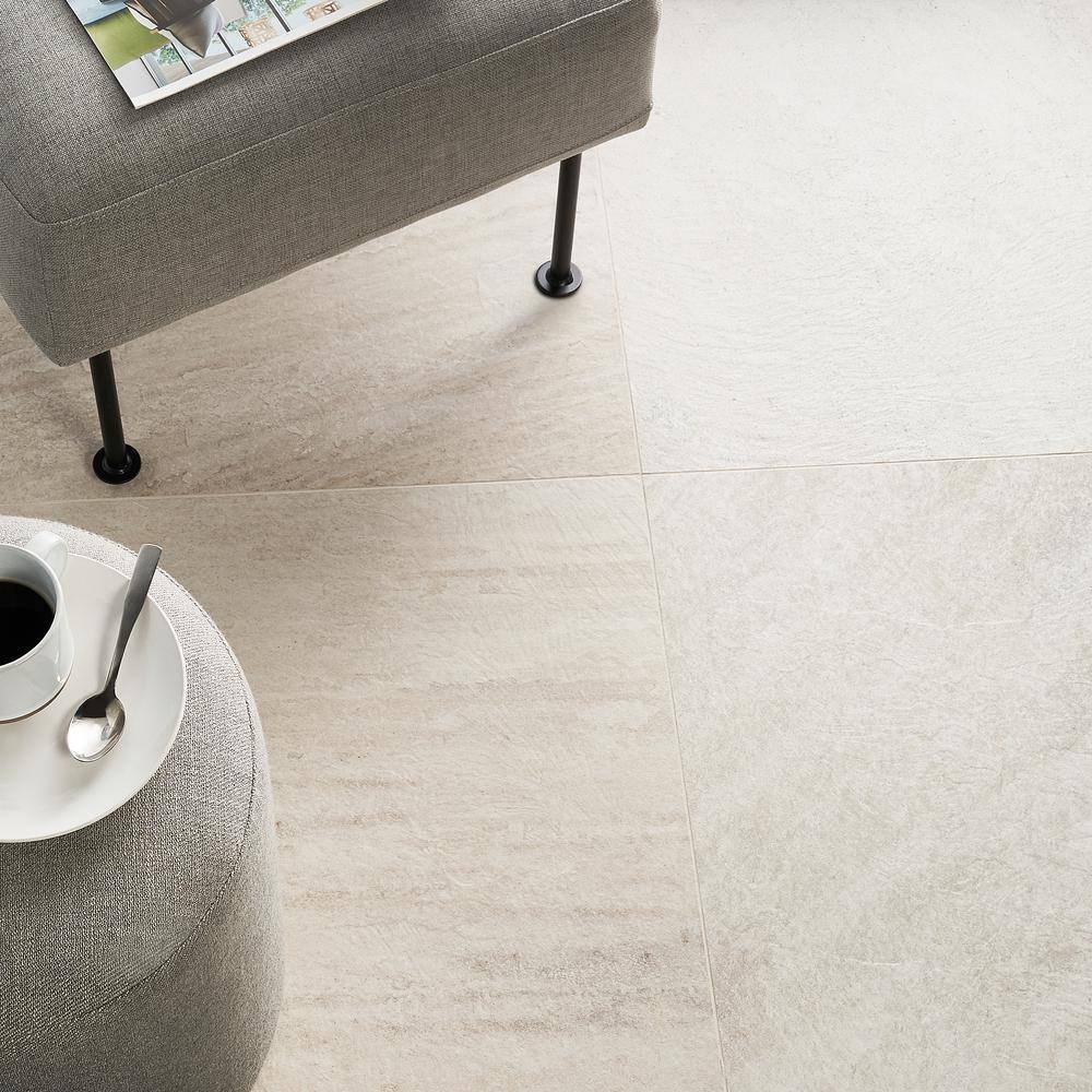 SkyTech 24" x 48" Beige Matte Porcelain Stone Look Tile