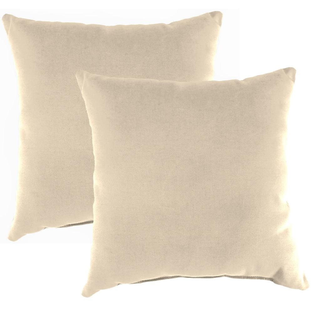 Sunbrella 16 in. x 16 in. Canvas Flax Beige Solid Square Knife Edge Outdoor Throw Pillows (2-Pack) price history on PriceWatchPro