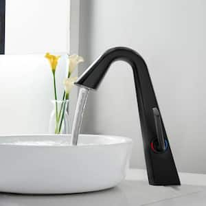 Single Handle Single Hole Bathroom Faucet in Matte Black