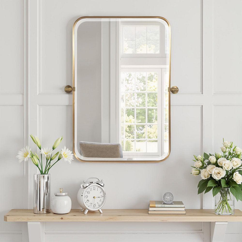 Wooakway Gold 1-Piece 24 in. W x 36 in. H Rectangle Metal Accent
