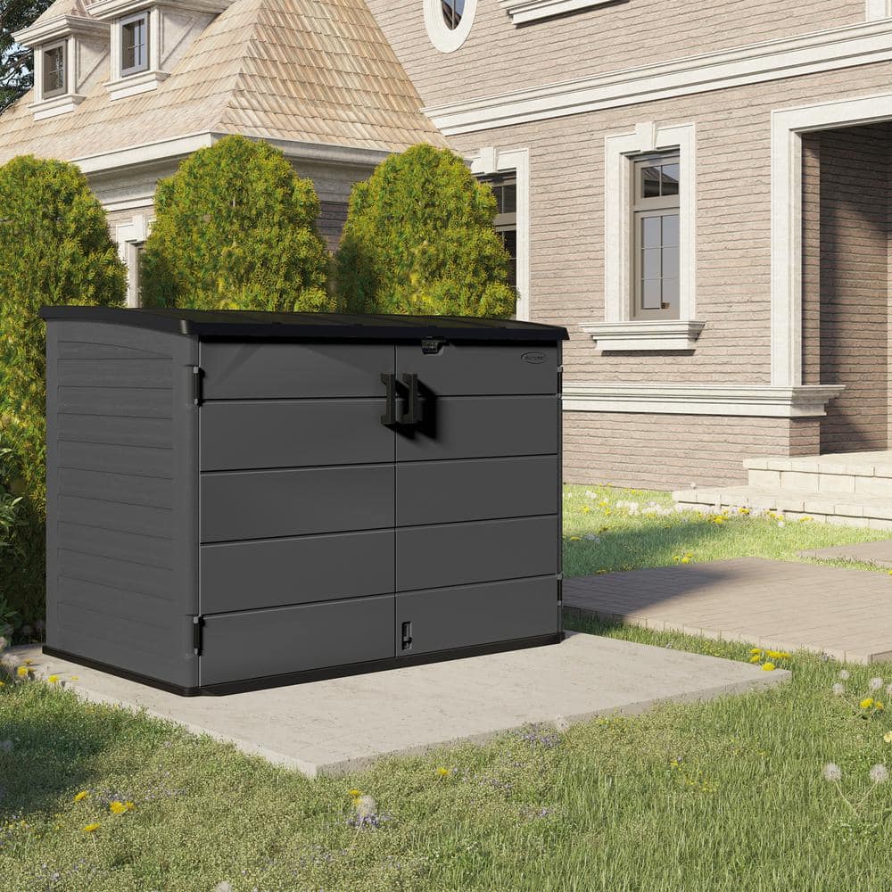Gray 4 ft. x 6 ft. Steel-Reinforced Resin Storage Shed