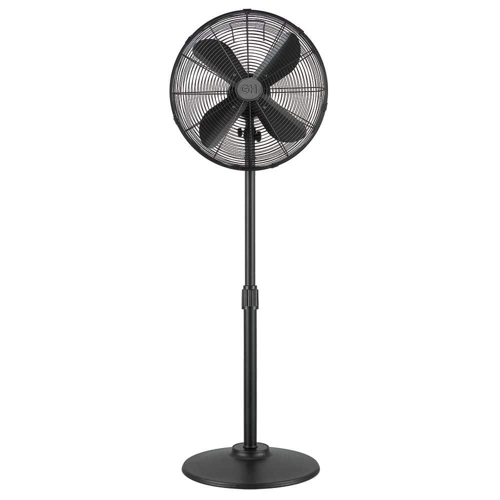 All-Metal 16 in. 3-Speed Wide Oscillation Retro Pedestal Conference Room Fan with Weighted Base in Matte Black price history on PriceWatchPro