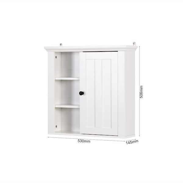 HOMESTOCK White, 5 -Drawer Wood Storage Dresser Cabinet with