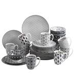 Haruka 32-Pieces Japanese Style Porcelain Multi-Colour Crockery Dinner Set (Service for 8)