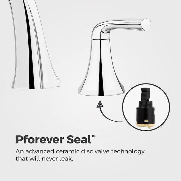 Robinet De Salle De Bain Pfister Ladera 8 Pouces, 2 Poignées, Chrome Poli - NEUF