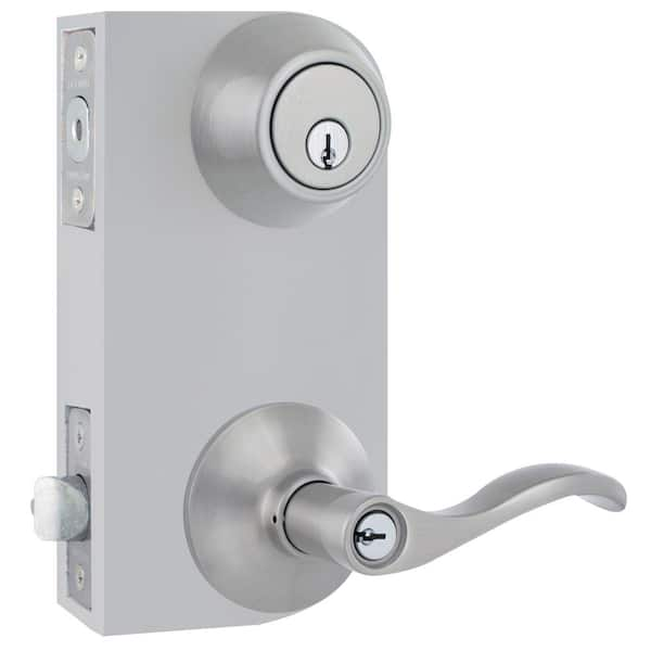 Defiant Naples Satin Nickel Bed/Bath Privacy Door Handle LYEX201B - The  Home Depot