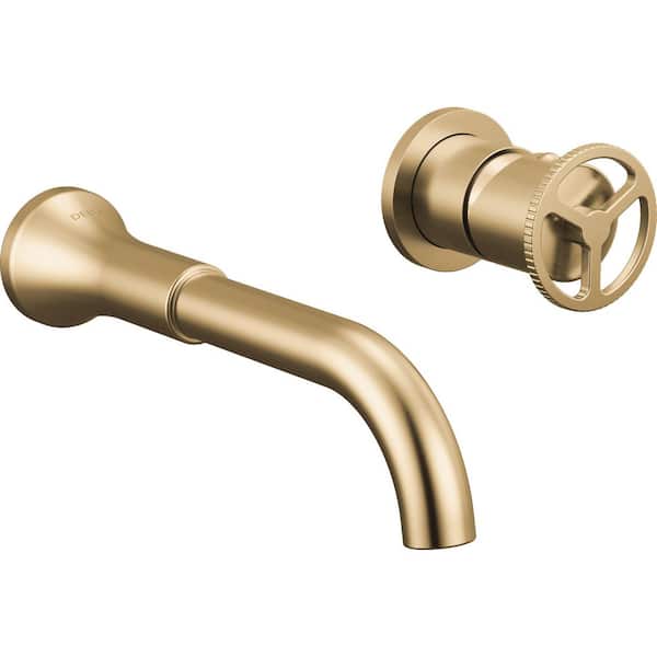 Delta Trinsic Gold Wheel 1-Handle Wall Mount Bathroom Sink Faucet Trim Kit in Champagne Bronze (Valve Not Included)