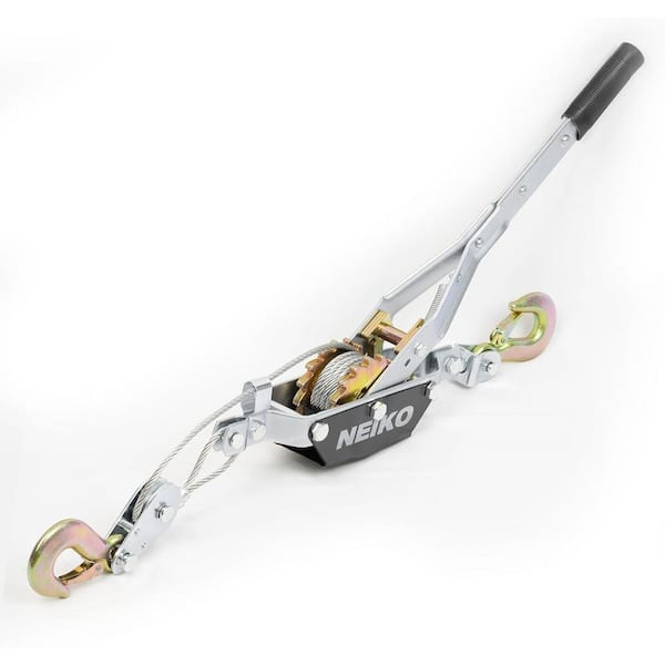 Come Along Winch, 2-Ton Pulling Capacity, 7.2 ft. 2 Hooks, Dual Gears