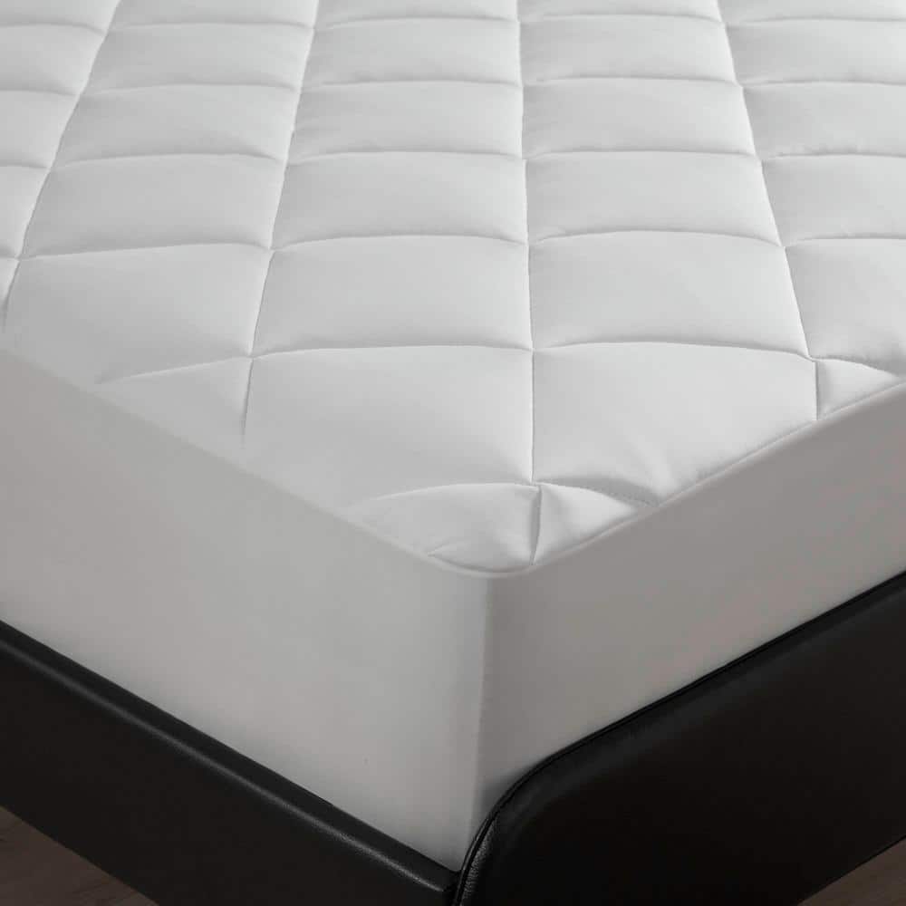 Queen White Cooling Touch Down Alternative Mattress Pad