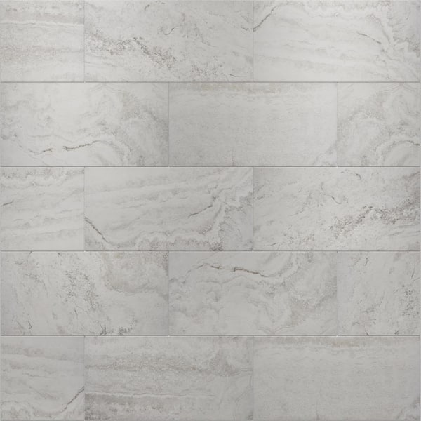 Tufo 12 in. x 24 in. White Matte Porcelain Wall and Floor Tile (17.46 sq.ft./case)