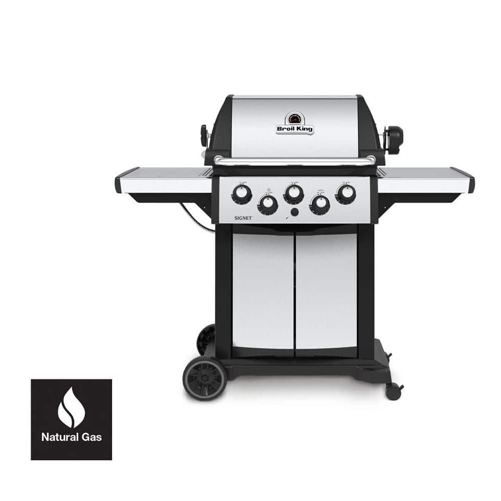Signet 390 3-Burner Natural Gas Grill in Stainless Steel with Side Burner a