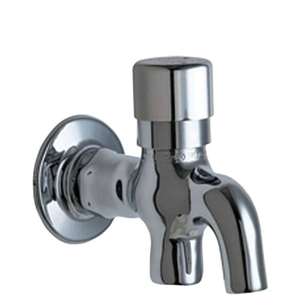 Chicago Faucets Wall Mount 1-Handle Glass Filler in Chrome with Integral Push Button Handle