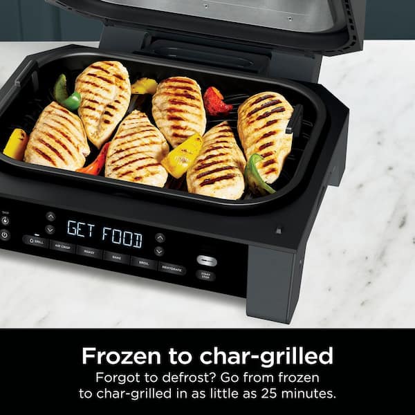 Ninja FG551 Foodi Smart XL 6-in-1 Indoor Grill with 4-Quart Air Fryer Roast  Bake Dehydrate Broil and Leave-in Thermometer, with Extra Large Capacity,  and a stainless steel Finish 