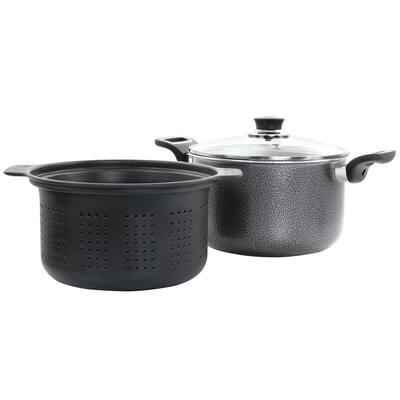 OXO Good Grips 6 qt. Hard-Anodized Aluminum Nonstick Stock Pot in Gray with  Glass Lid CC002664-001 - The Home Depot