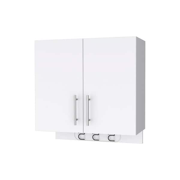 Classic 12.40 in. W x 26.38 in. D x 27.24 in. H Bathroom Storage Wall Cabinet in White 2 Shelves