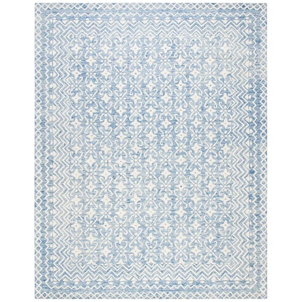 Blossom 6 ft. x 9 ft. Blue/Ivory Oriental Area Rug
