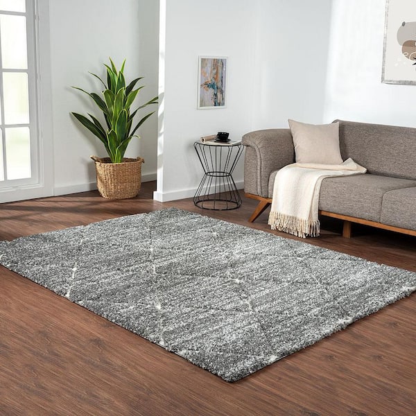 7 ft. x 5 ft. Grey+Cream Talas Trellis Area Rug
