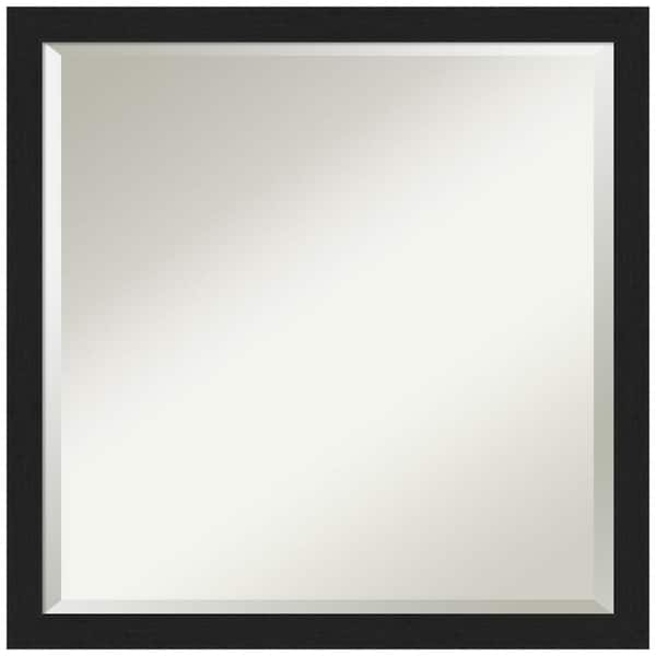 Amanti Art Grace Brushed Metallic Black Narrow 22 in. H x 22 in. W Framed Wall Mirror