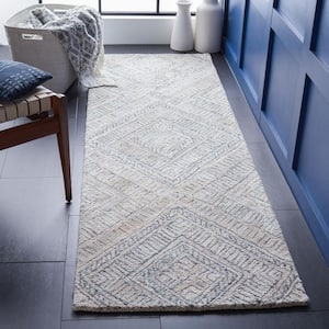 Marquee Turquoise/Beige 3 ft. x 8 ft. Diamond Striped Runner Rug