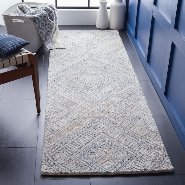 Marquee Turquoise/Beige 3 ft. x 8 ft. Diamond Striped Runner Rug