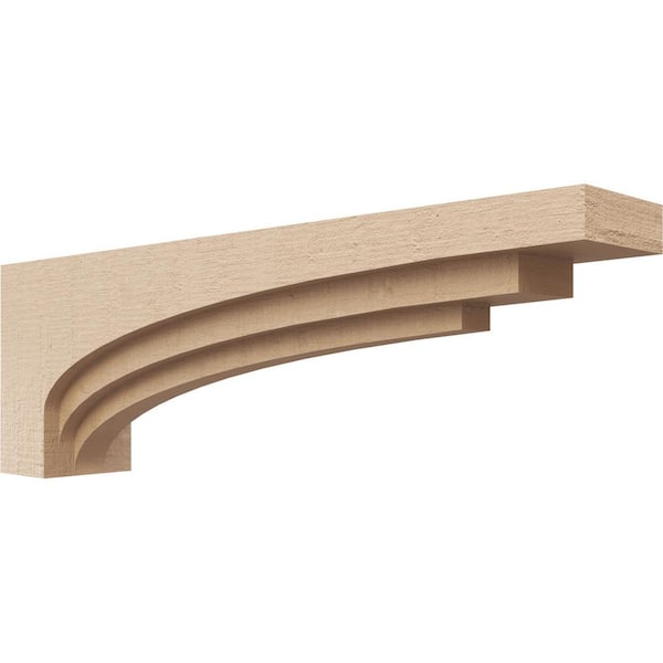 Ekena Millwork 3 in. x 6 in. x 18 in. Thin Rockford Rough Cedar Woodgrain TimberThane Corbel, Primed Tan