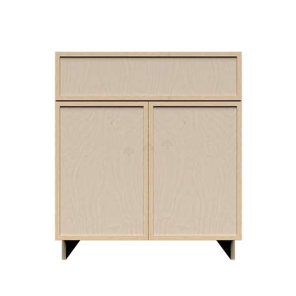 Slim Shaker 27 in. Sink Base Bath Vanity Cabinet without Top in Black Assembled