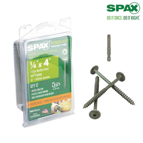 SPAX 1/4 in. x 4 in. T-Star Washer Head High Corrosion Resistance HCR Coated Powerlag Screw Project Pax ( 1 2-Box)
