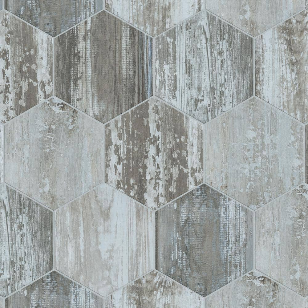 Suomi Hex Grey 8-5/8 in. x 9-7/8 in. Porcelain Floor and Wall Take Home Tile Sample price history on PriceWatchPro