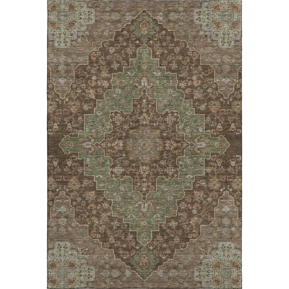 Mayfield Premium Machine Washable Abstract AMF2486 Chocolate 10 ft. x 14 ft. Area Rug price history on PriceWatchPro
