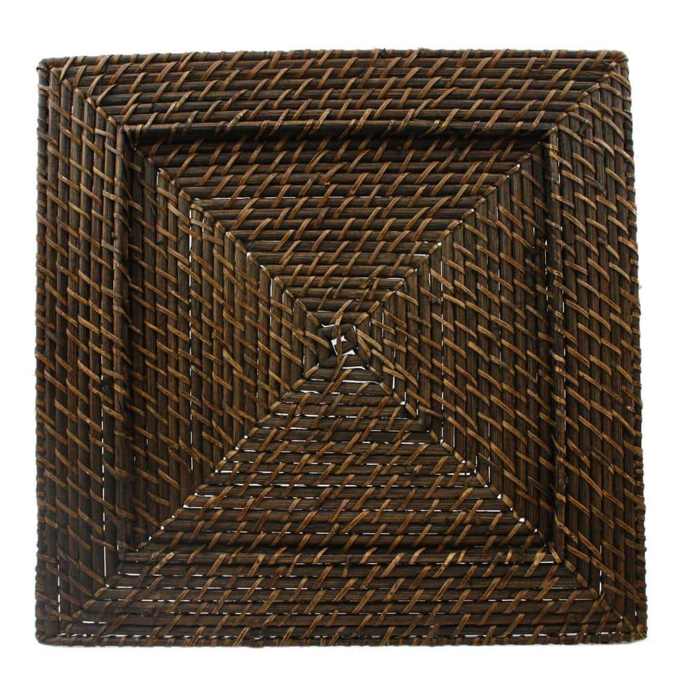 UPC 088235006615 product image for 13 in. Brown Square Rattan Charger (Set of 4) | upcitemdb.com