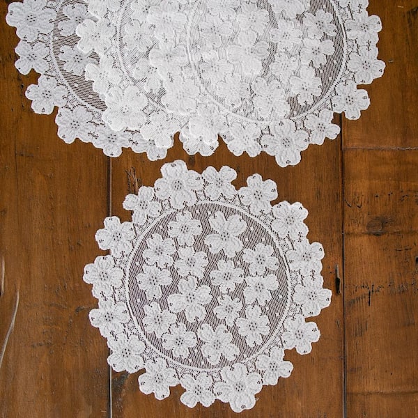 White Set of 2 GA-1419W Heritage Lace Glorious Angels 14-Inch by 19-Inch Placemat