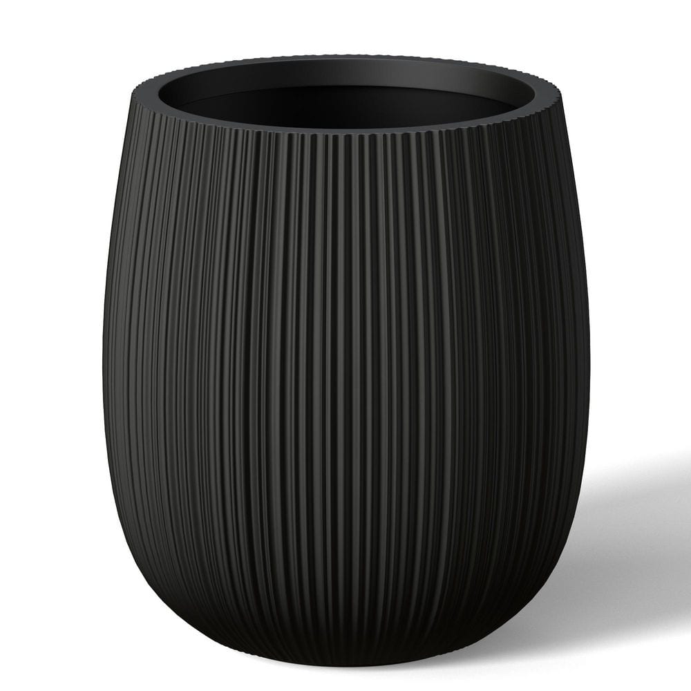 13 in. Middle Charcoal Black Concrete Round Planter / Pot with Drainage Holes price history on PriceWatchPro