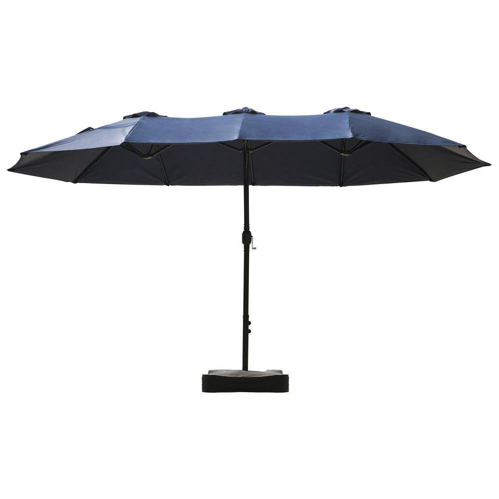 15 ft. Market Patio Umbrella with Crank, UPF50+ Polyester Canopy and Weighted Base in Navy Blue price history on PriceWatchPro