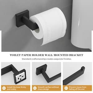 Wall Mounted Toilet Paper Holder in Matte Black