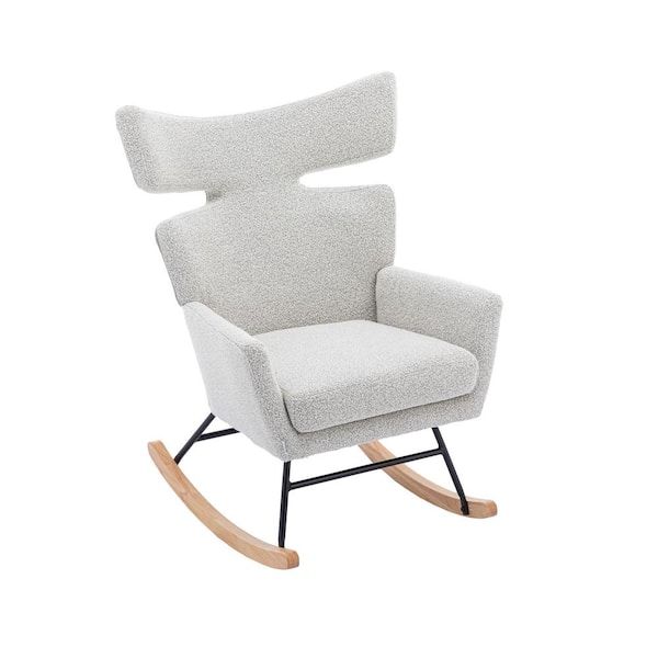 Tatahance Oyster Gray Fish Tail Comfortable Rocking Chair