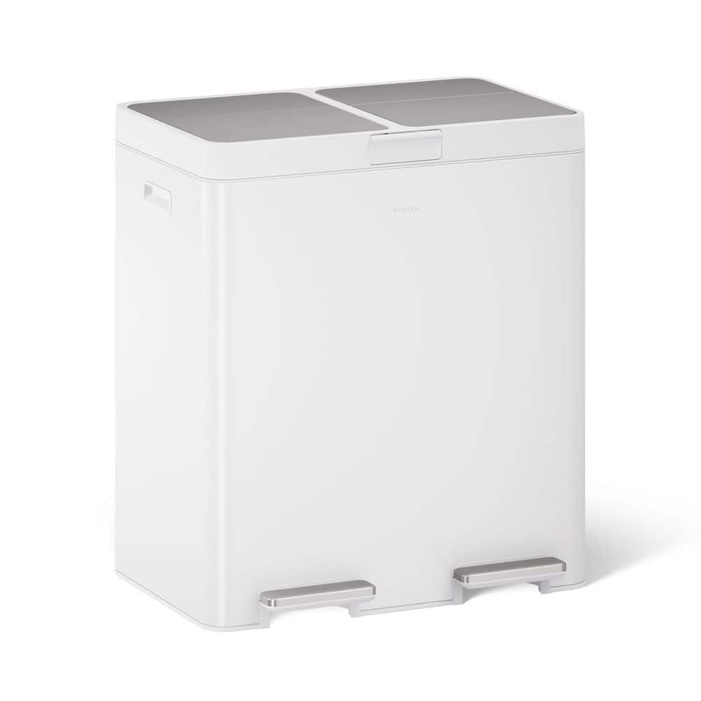 KOHLER 82-Liter Stainless Steel Dual-Bin Step Trash Can 23828-STW