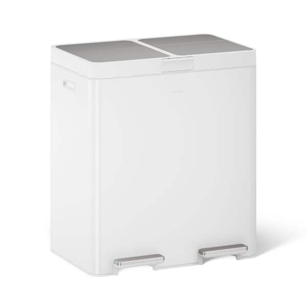 82-Liter Stainless Steel Dual-Bin Step Trash Can