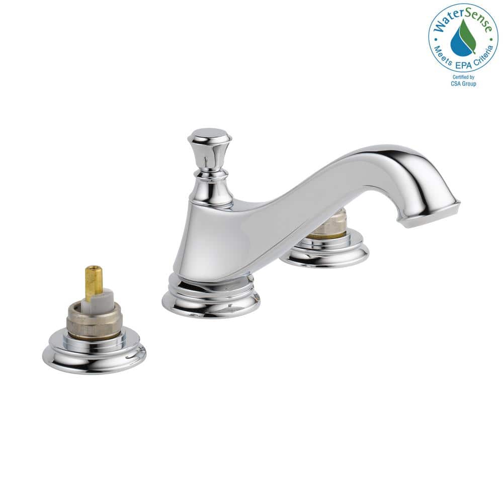 Cassidy Chrome Widespread Bathroom Faucet with Brass Drain Assembly
