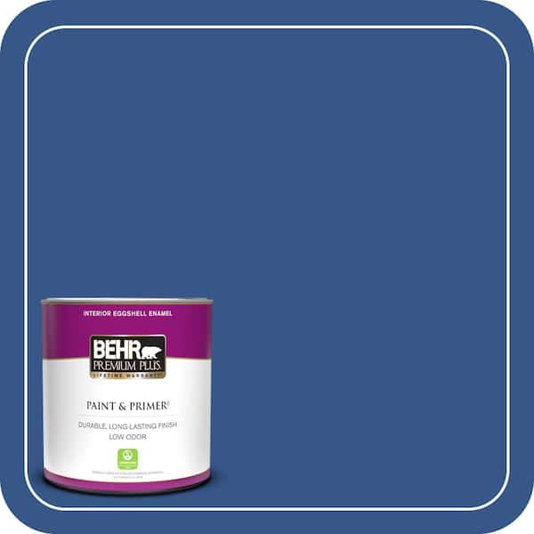 BEHR PREMIUM PLUS 1 qt. #S-G-590 Southern Blue Eggshell Enamel Low Odor Interior Paint & Primer