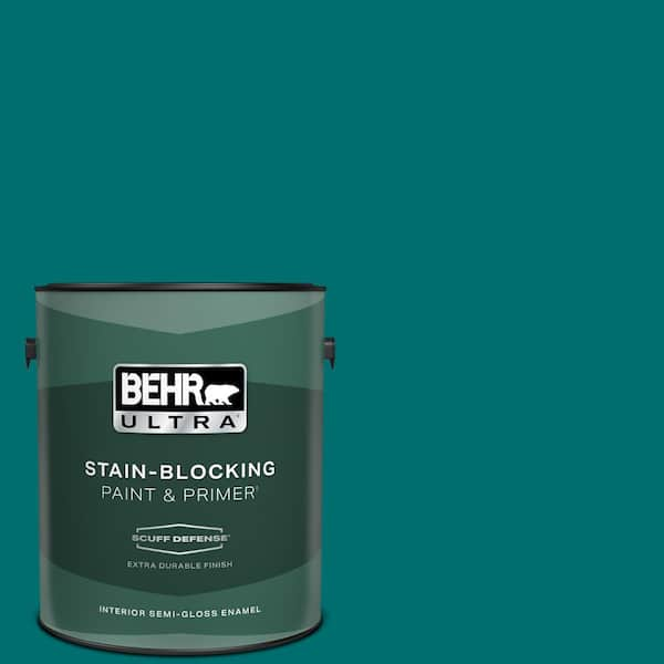 BEHR ULTRA 1 gal. #P460-7 Caribbean Current Extra Durable Semi-Gloss Enamel Interior Paint & Primer