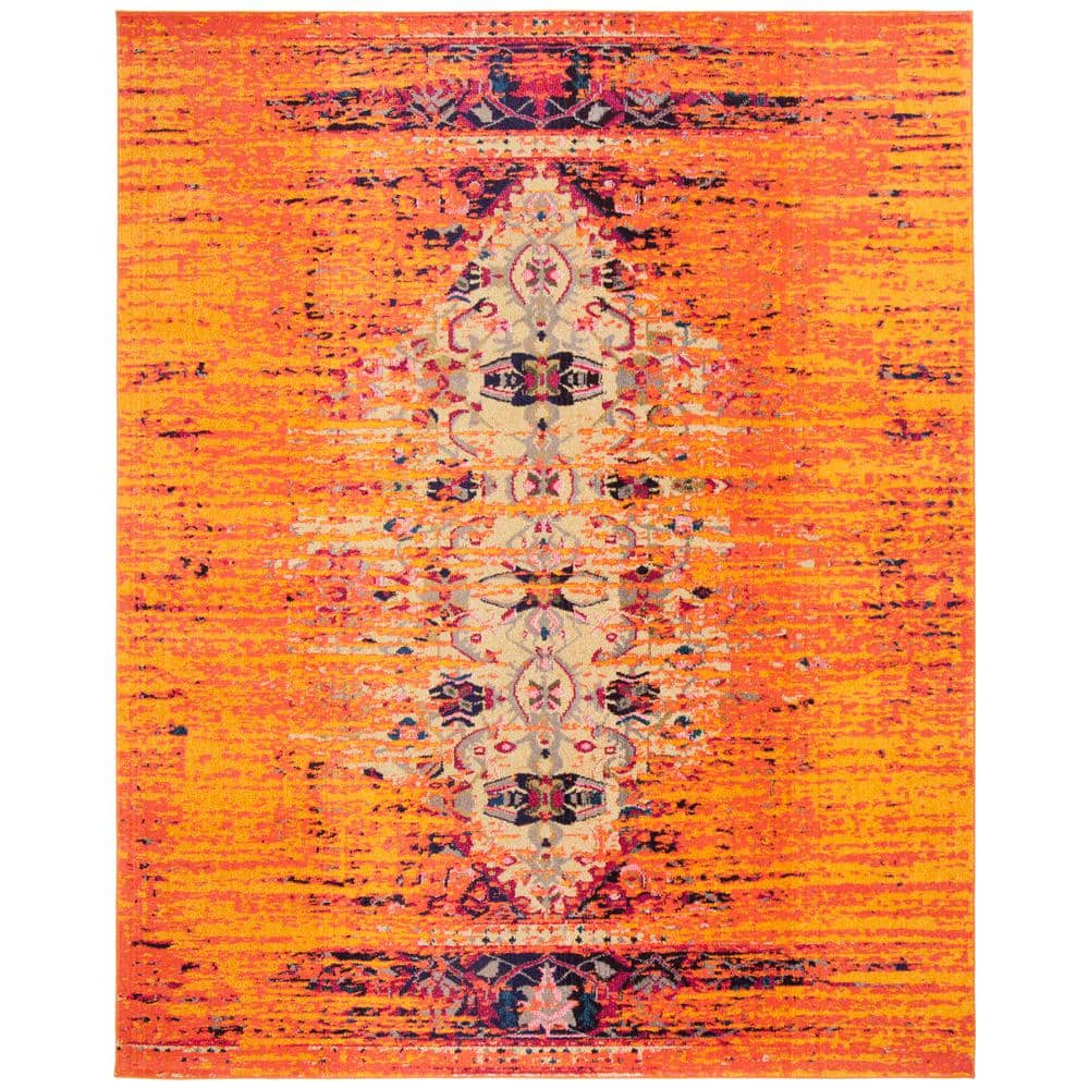 Monaco Kimberly 11' x 15' Orange Multi Synthetic Rectangular Area Rug