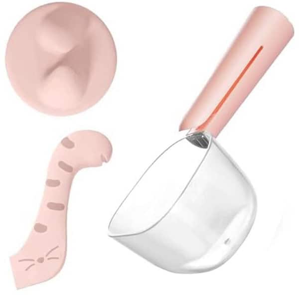 Unbranded 3-in-1 Dog and Cat Food Scoop Set 250ml BPA-Free Silicone and ABS Pet Feeding Accessories with Measuring Lines Can Cover