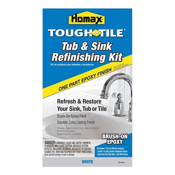 Homax 26 oz. White Tough as Tile Brush on Tub, Sink, and Tile Refinishing Kit