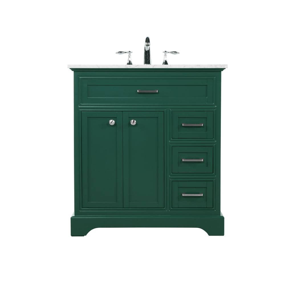 Simply Living 32 in. W x 21.5 in. D x 35 in. H Bath Vanity in Green with Ca