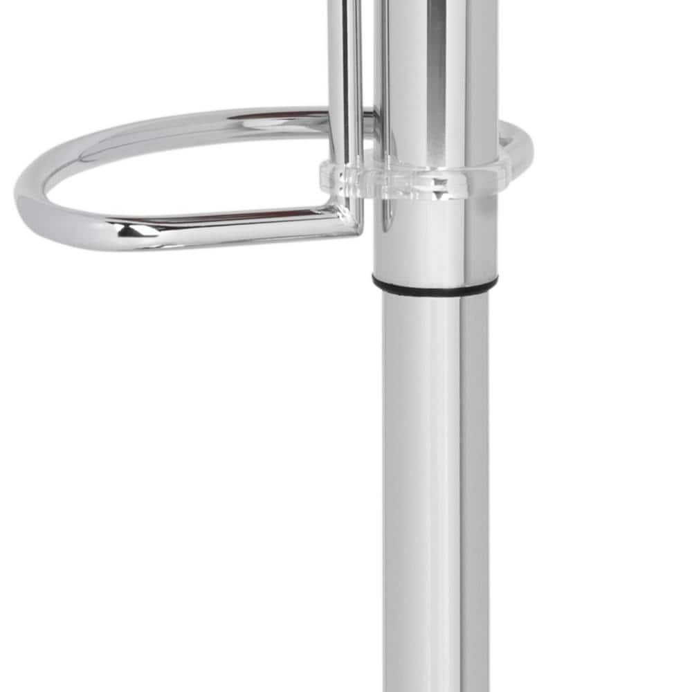 Avish Transitional Swivel Bar Stool in White with Chrome Frame
