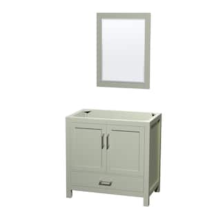 Sheffield 35 in. W x 21.5 in. D x 34.25 in. H Single Bath Vanity Cabinet without Top in Light Green with 24 in. Mirror
