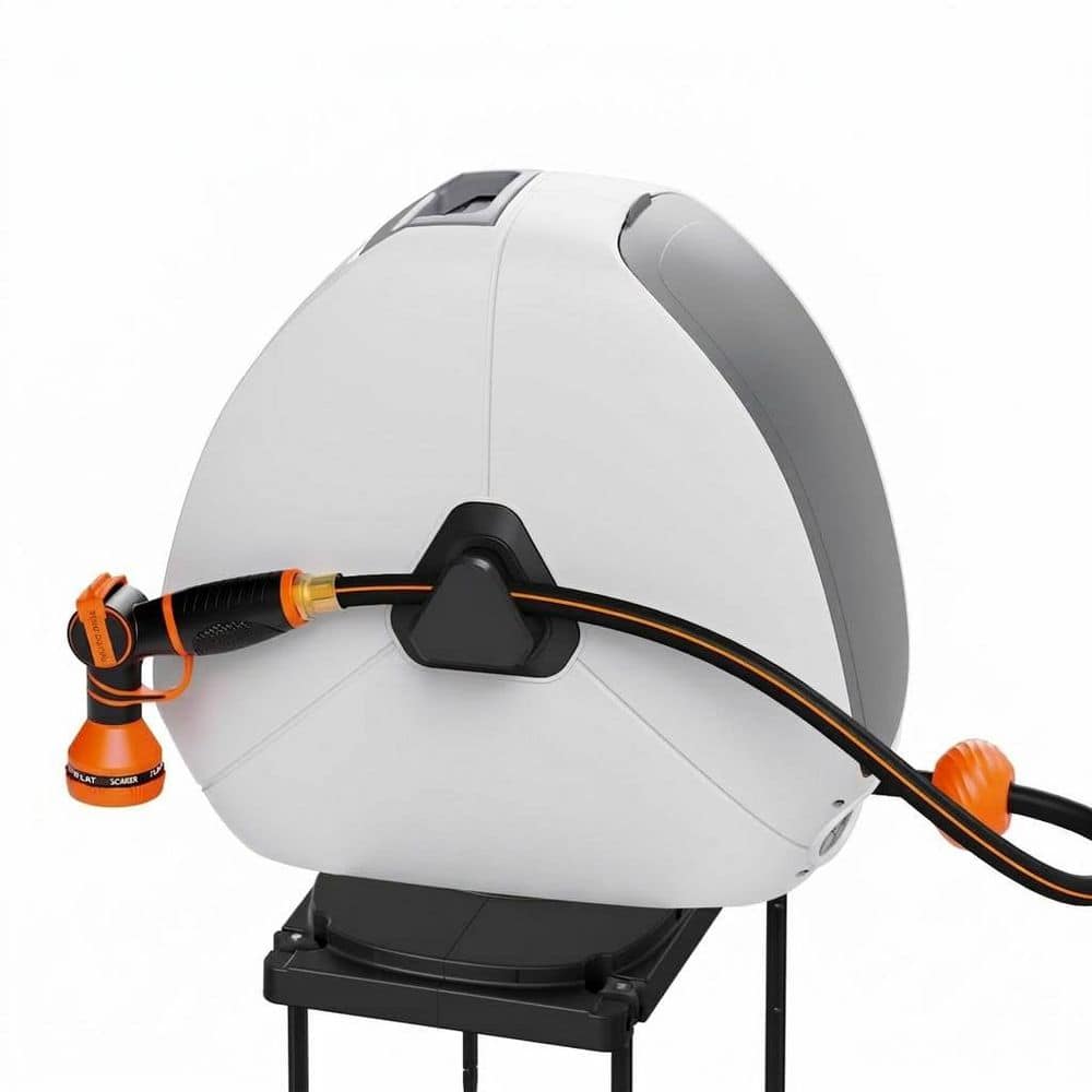 1/2 in. x 130 ft. Heavy-Duty Retractable Hose Reel Automatic Rewind Ground Mounted for Lawn Patio Yard Watering price history on PriceWatchPro