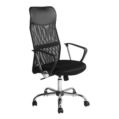 Danas Executive Office Chair High Back Black Mesh Tilting Task Chair Chromed Base